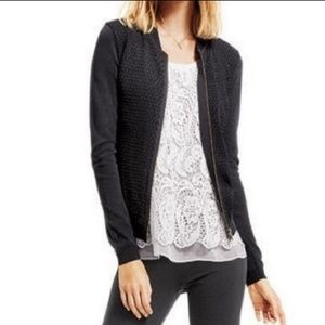 Cabi Bomber Style Zip Jacket Cardigan Sweater